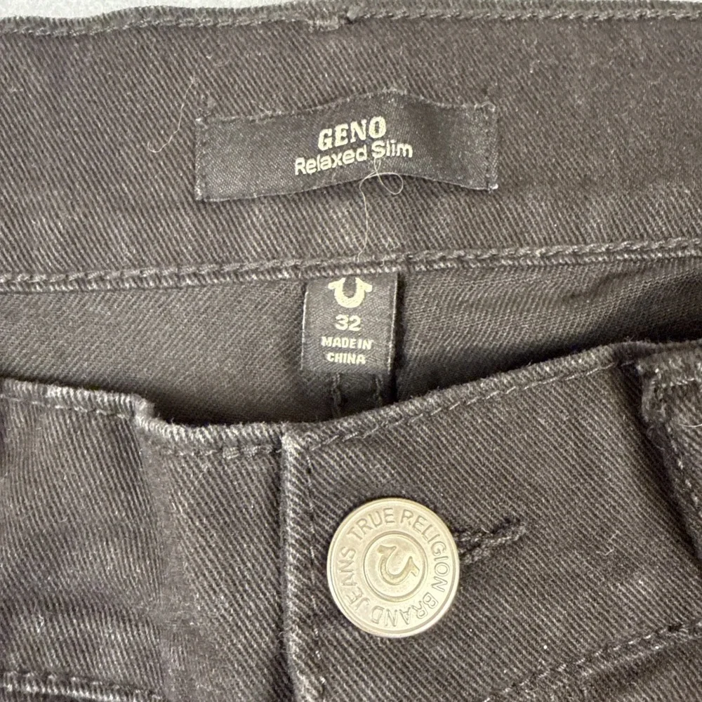 True Religion Jeans World Tour Men's 32 Geno Relaxed Slim Black Zip Button